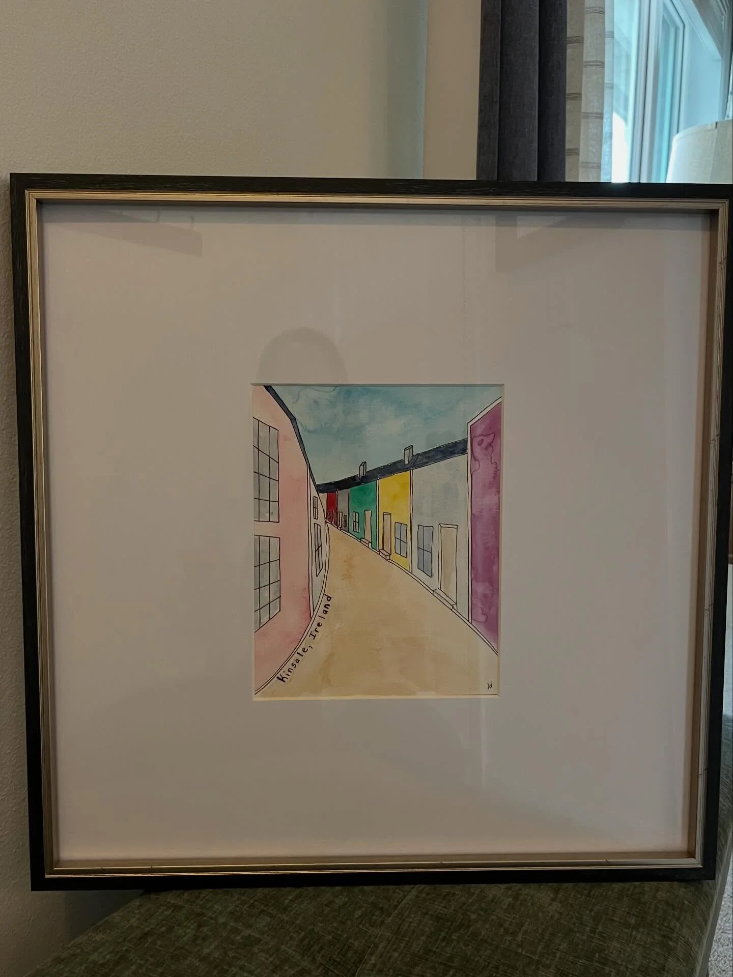 I am really happy with my cartoony watercolor version of a photo I took a year ago in Kinsale, Ireland. This colorful coastal town was a joy to walk around. It brings a smile to my face to remember my adventure. @goaheadtours