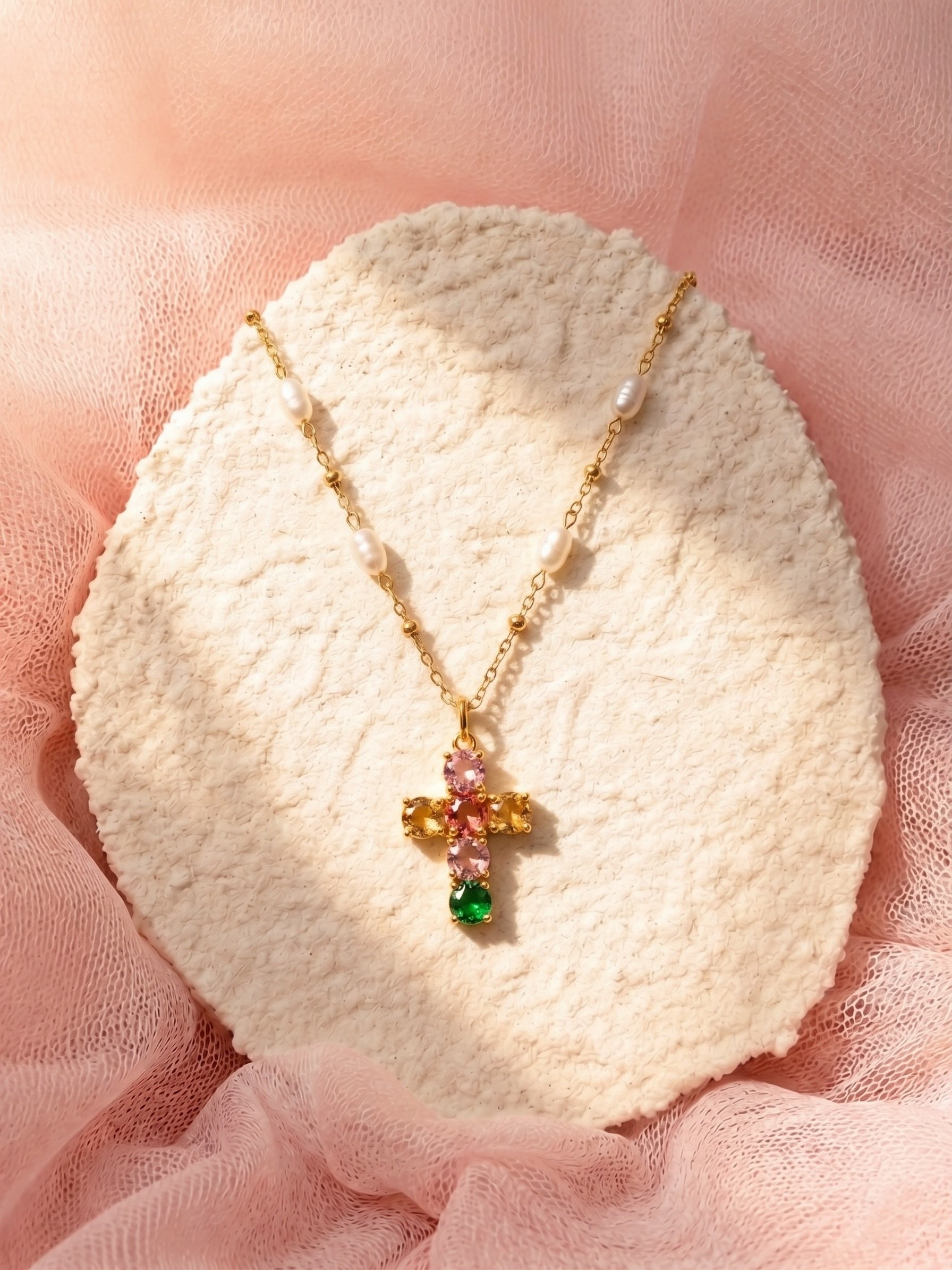 *PRE-ORDER* Multi-Colored Cross Necklace