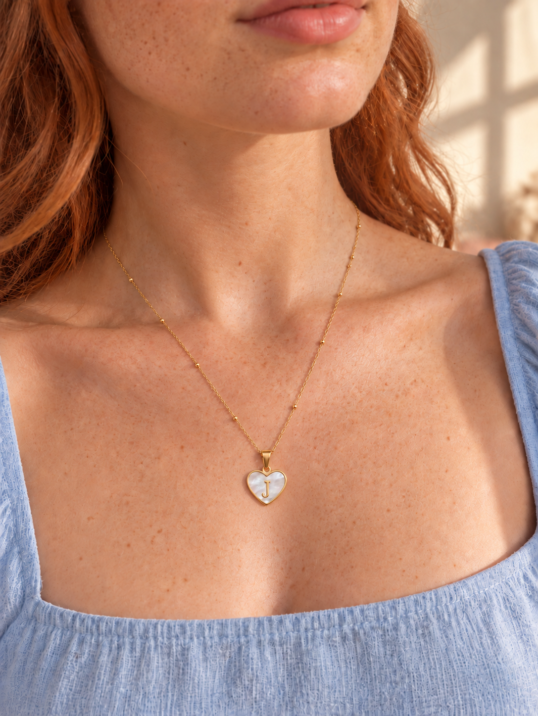 Heart “J” Necklace