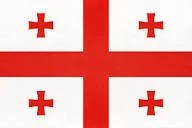 Flag of Georgia with a large red cross and four smaller red crosses in each quadrant on a white background.