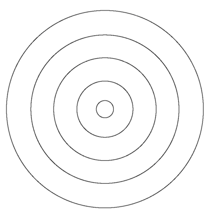 A target with concentric circles and a central bullseye.