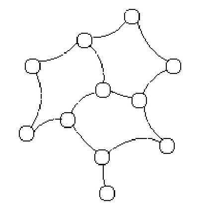Illustration of the night sky with stars and a crescent moon.