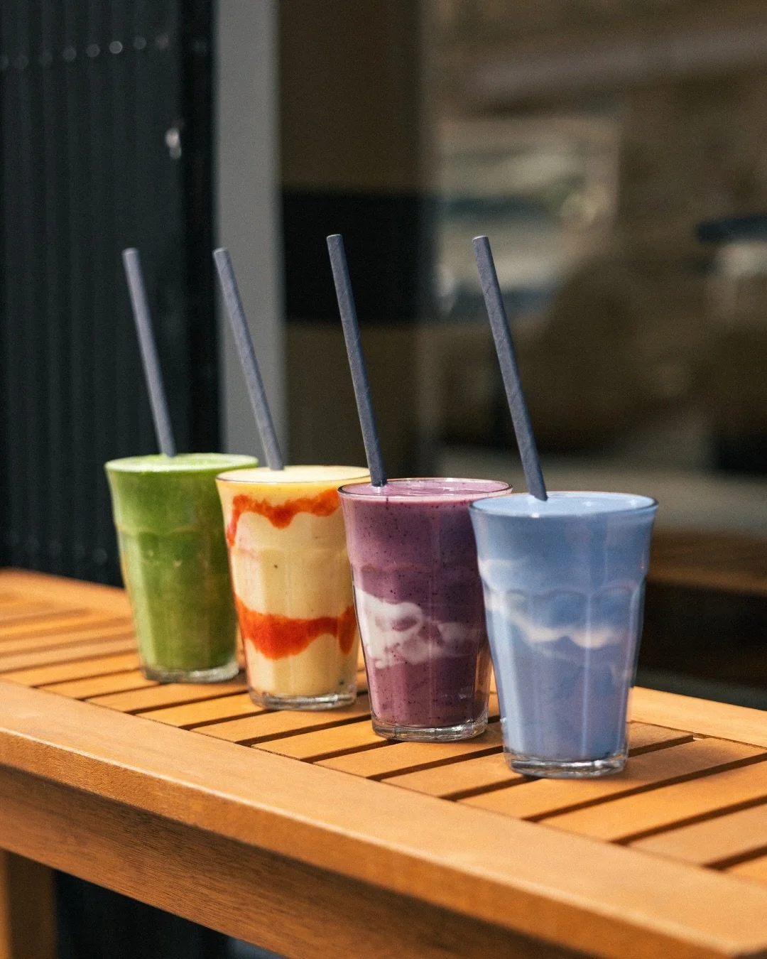 Color therapy, but make it smoothie.

Sip the rainbow.
No boring flavors allowed. 
🥭🍓🥝🫐