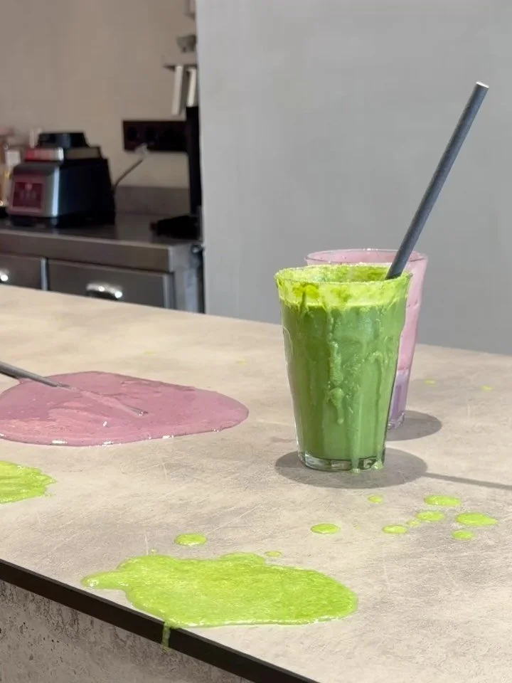 Not every ritual looks aesthetic.
Some look like steam, wet cups, spilled matcha and hands moving fast.