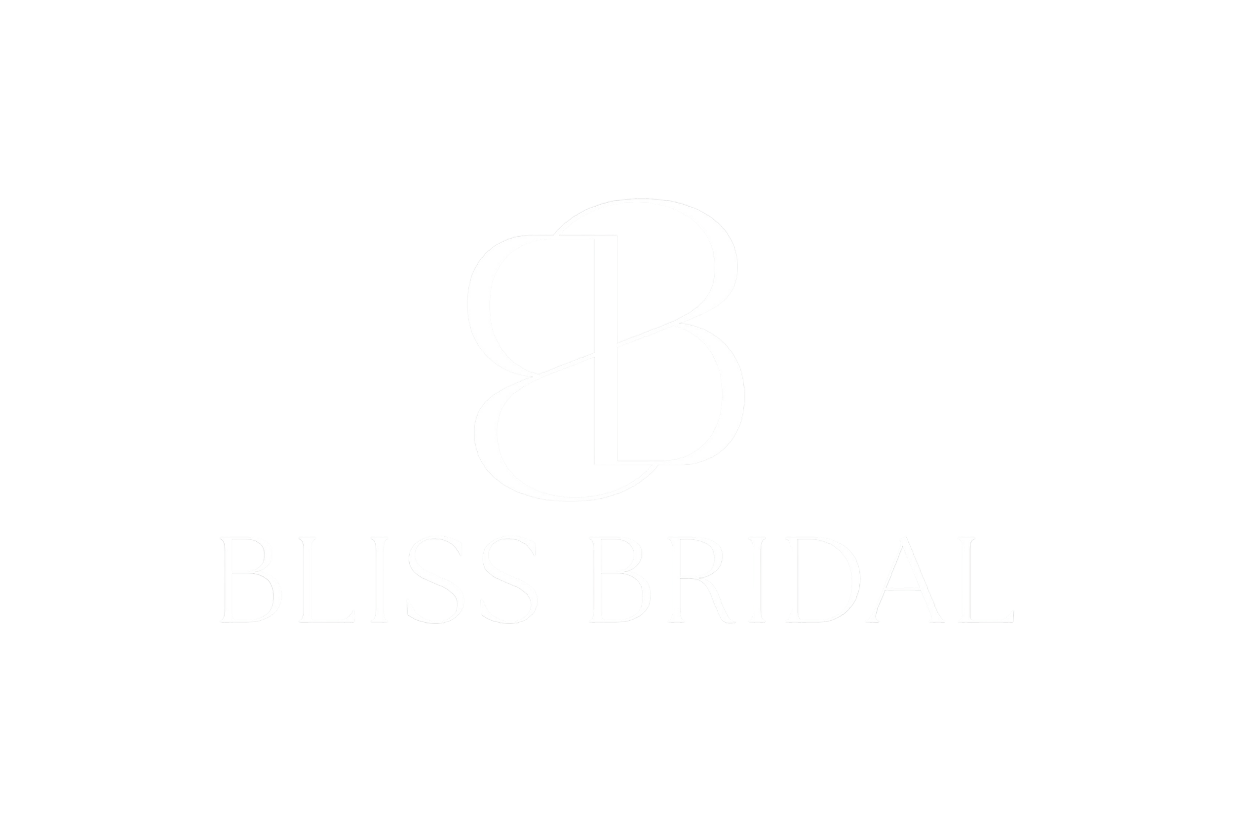 Black background with white text that says 'BUSS BRIDAL' with an intertwined monogram logo above.