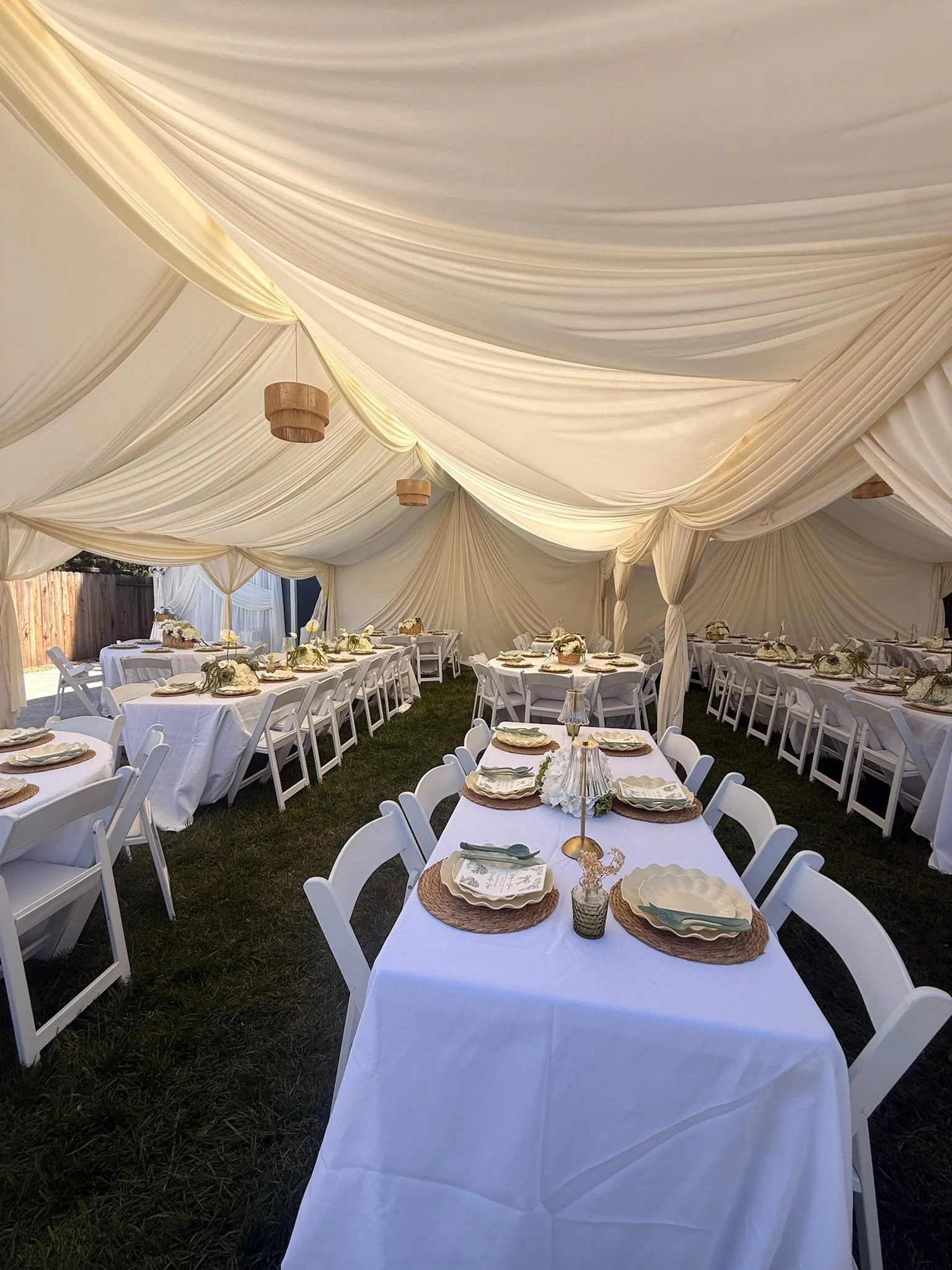 draped tent
