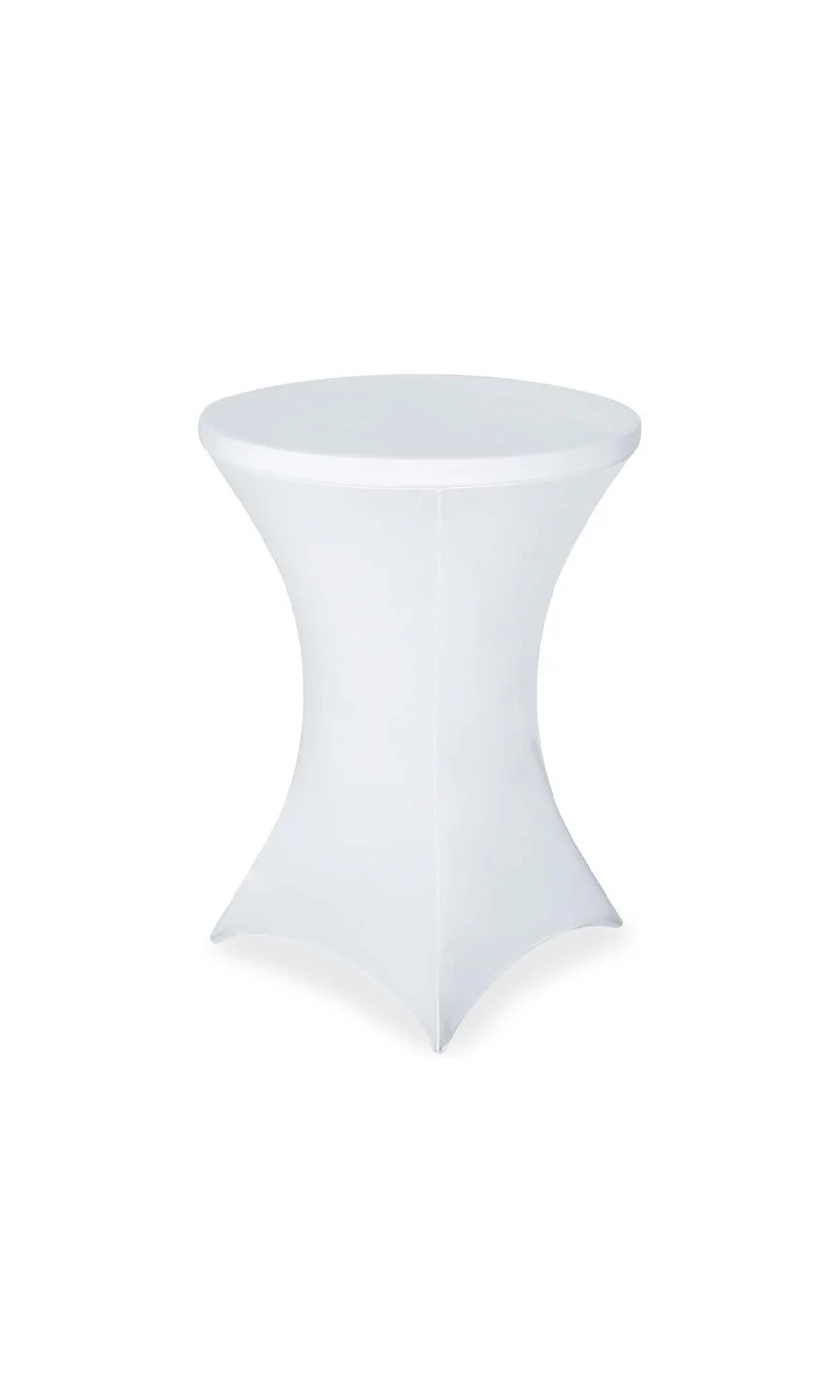 White Fitted Cocktail Table Linen