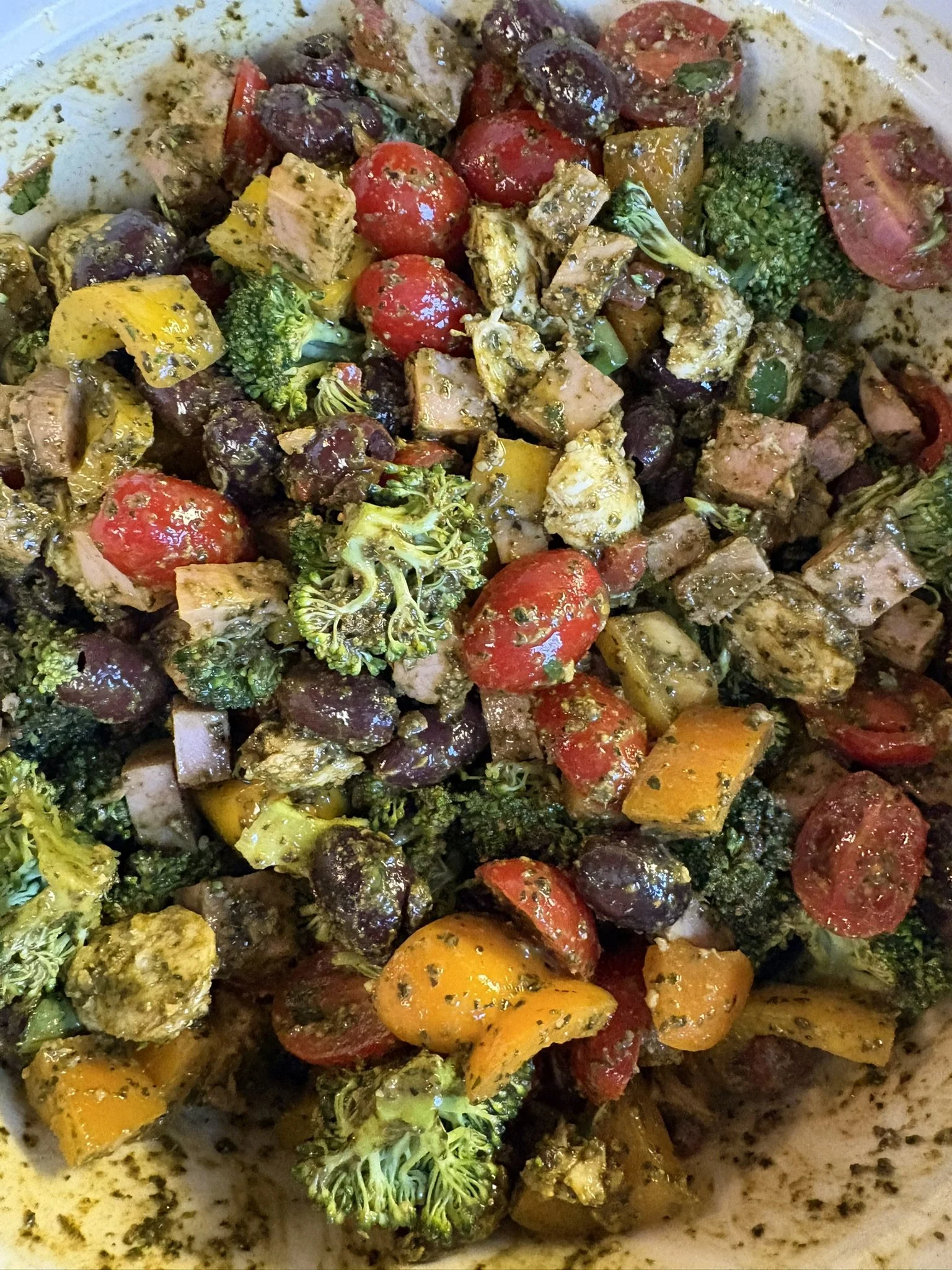 Vegetable &amp; Ham Pesto Salad