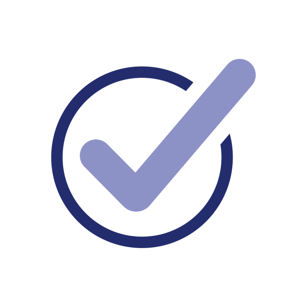A check mark inside a circle, symbolizing approval or completion.