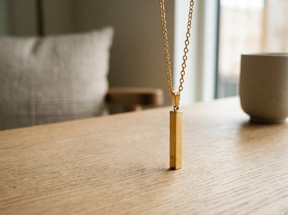 Gold Vertical Bar Necklace
