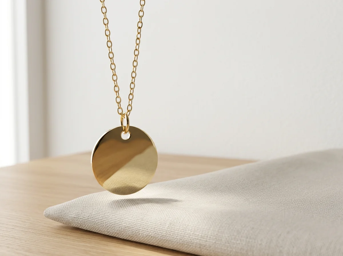 Timeless Gold Round Pendant Necklace