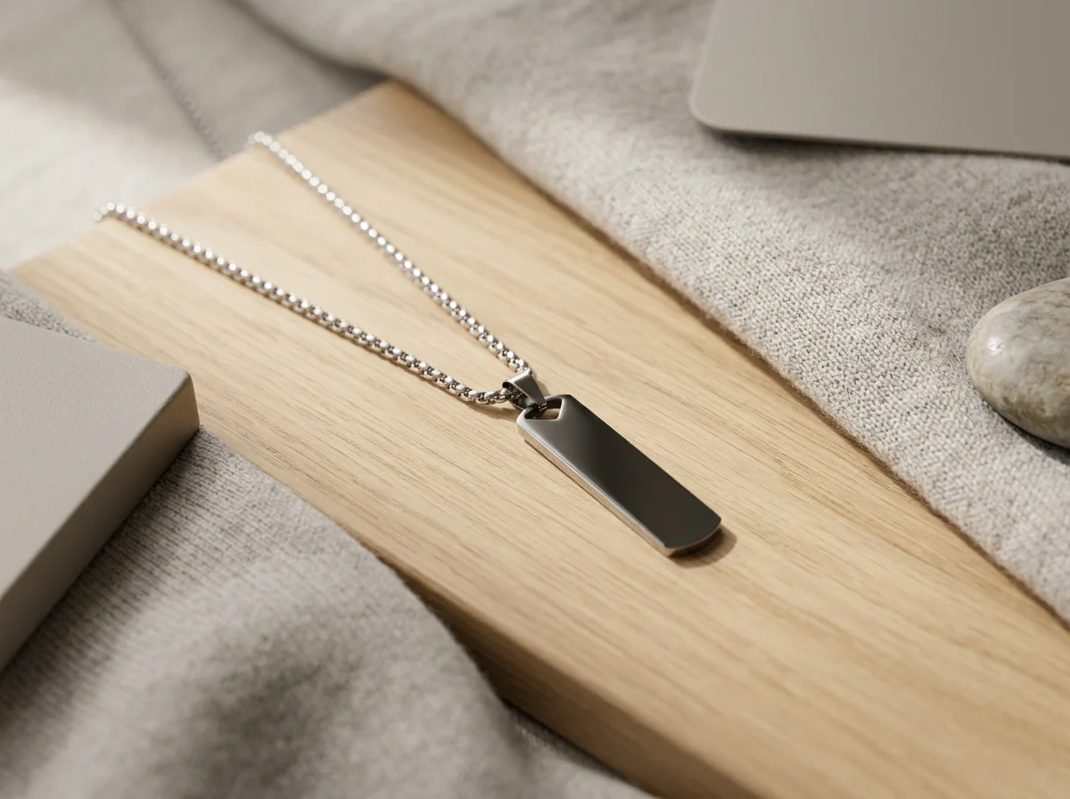 Masculine Tag Style Necklace