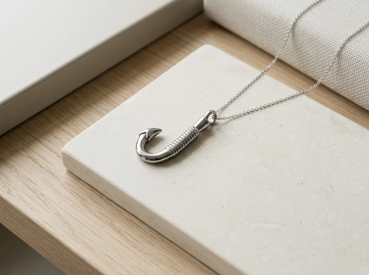 Stainless Steel Fish Hook Necklace