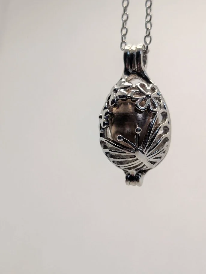 Memorial Butterfly Filigree Capsule Pendant
