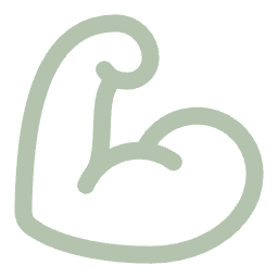 Illustration of a flexed bicep muscle in a simplified, cartoon style.