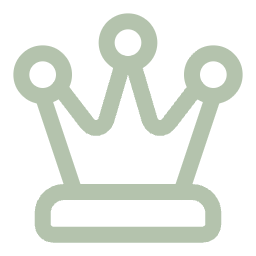 Simple line drawing of a crown with five points