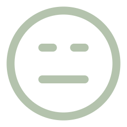 Close-up of a minimalist face icon with two dots for eyes and three lines for a mouth, all in light green against a black background, encased in a circular border.