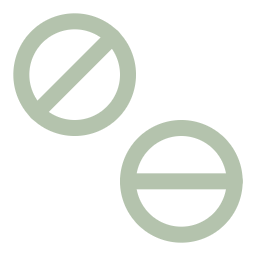 Two symbols: a prohibition sign (circle with a slash) and a minus sign (circle with a horizontal line).