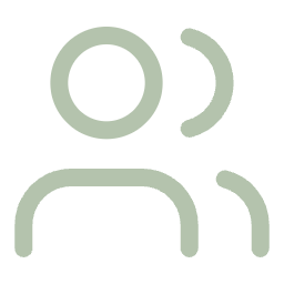 Icon of a person and a small circle representing a notification or a user profile