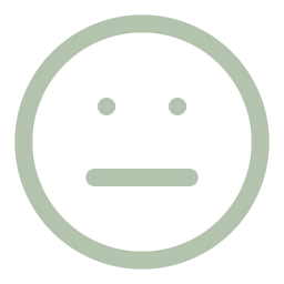 Minimalist smiling face icon with two eyes and a straight mouth.