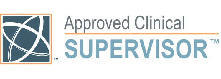 Logo with a globe and grid design on the left, and the text "Approved Clinical SUPERVISOR™" on the right.