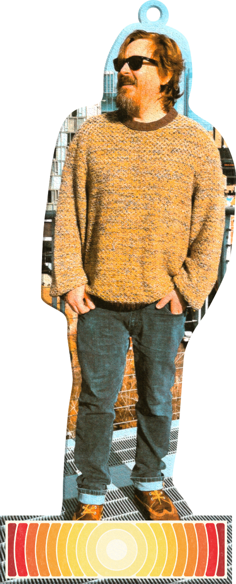 Photo of Adam Bentley, made into an air feshener.
