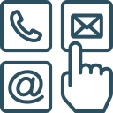 Contact icon with phone and email icons