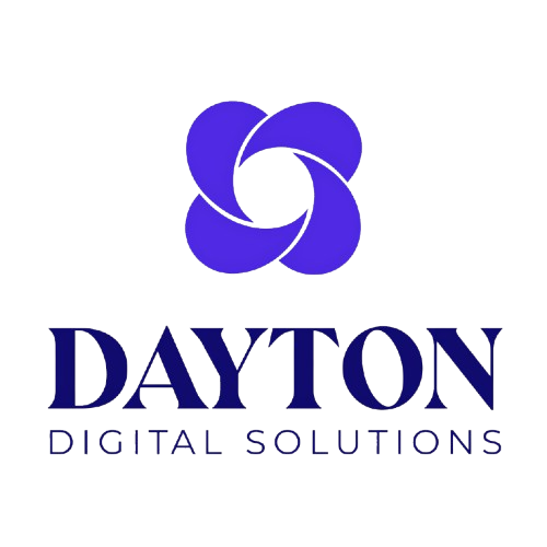 Logo of Dayton Digital Solutions with a purple geometric flower above the company name.