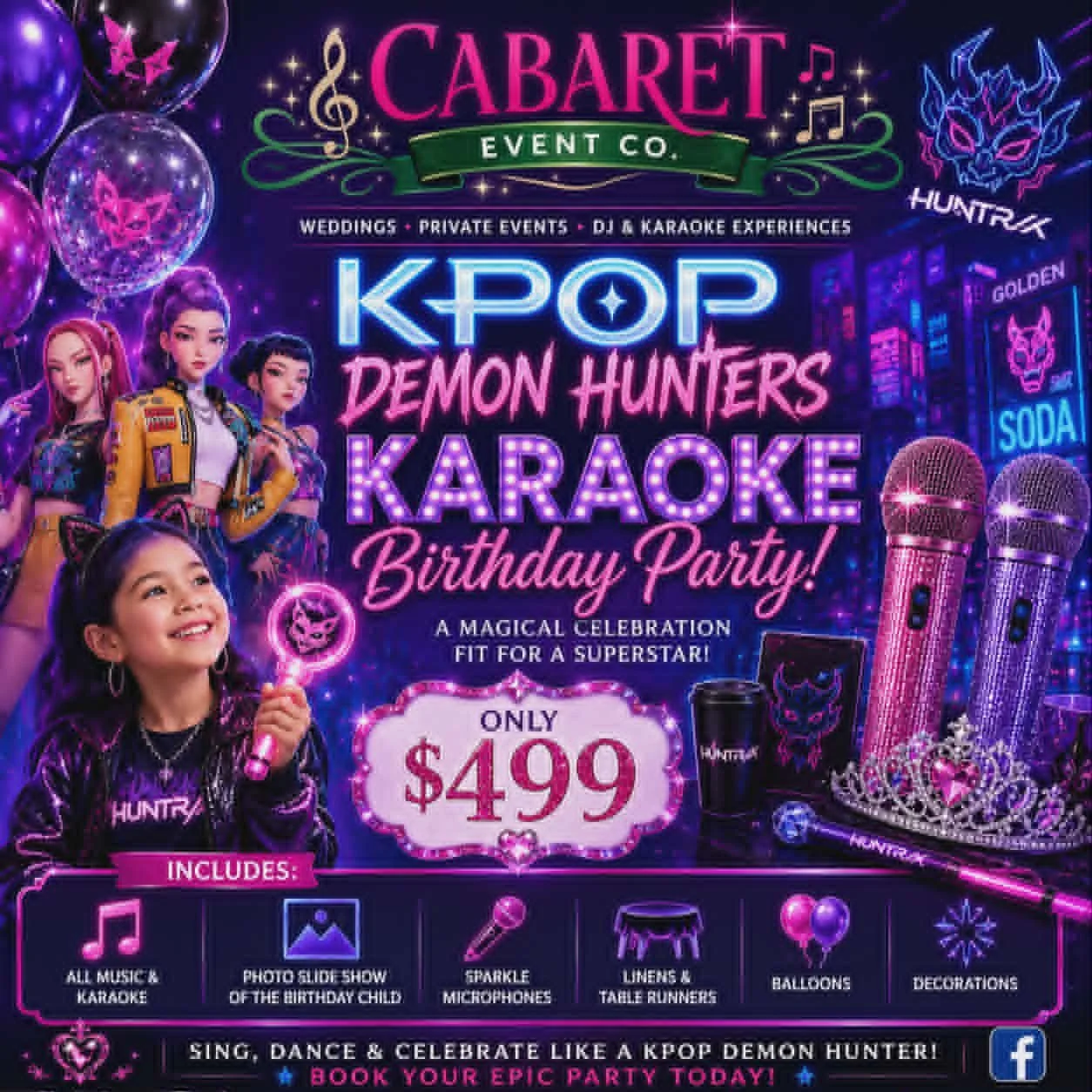 KPop Demon Hunters Karaoke Birthday Party