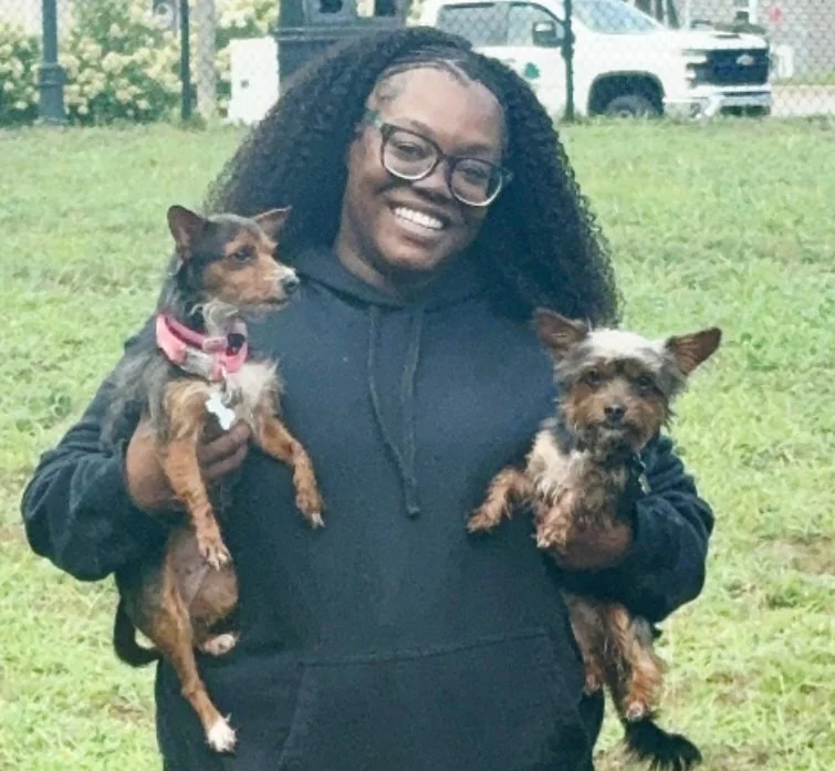 LaShannon Epps with her dogs.