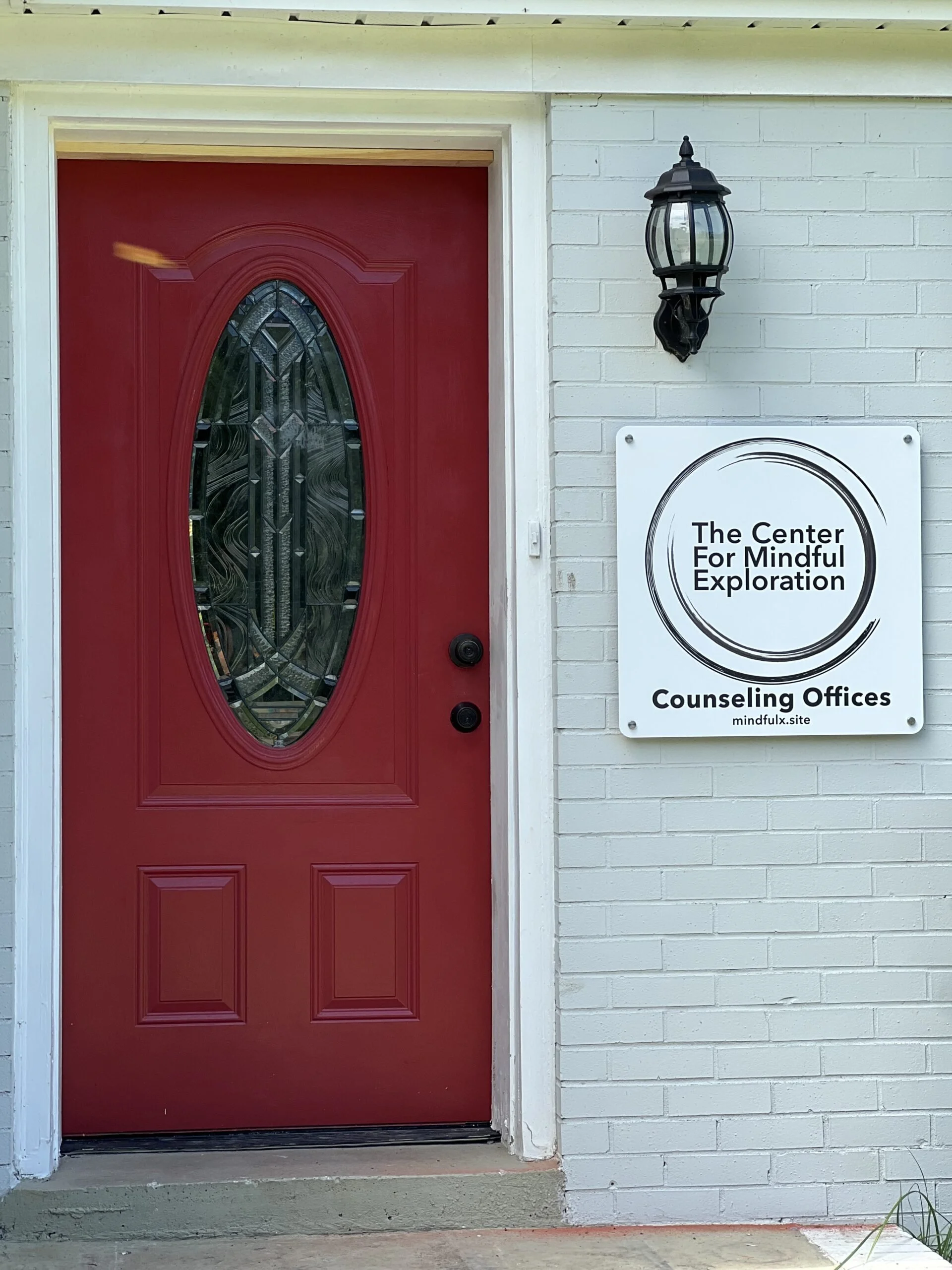 Front entrance of The Center for Mindful Exploration counseling offices.