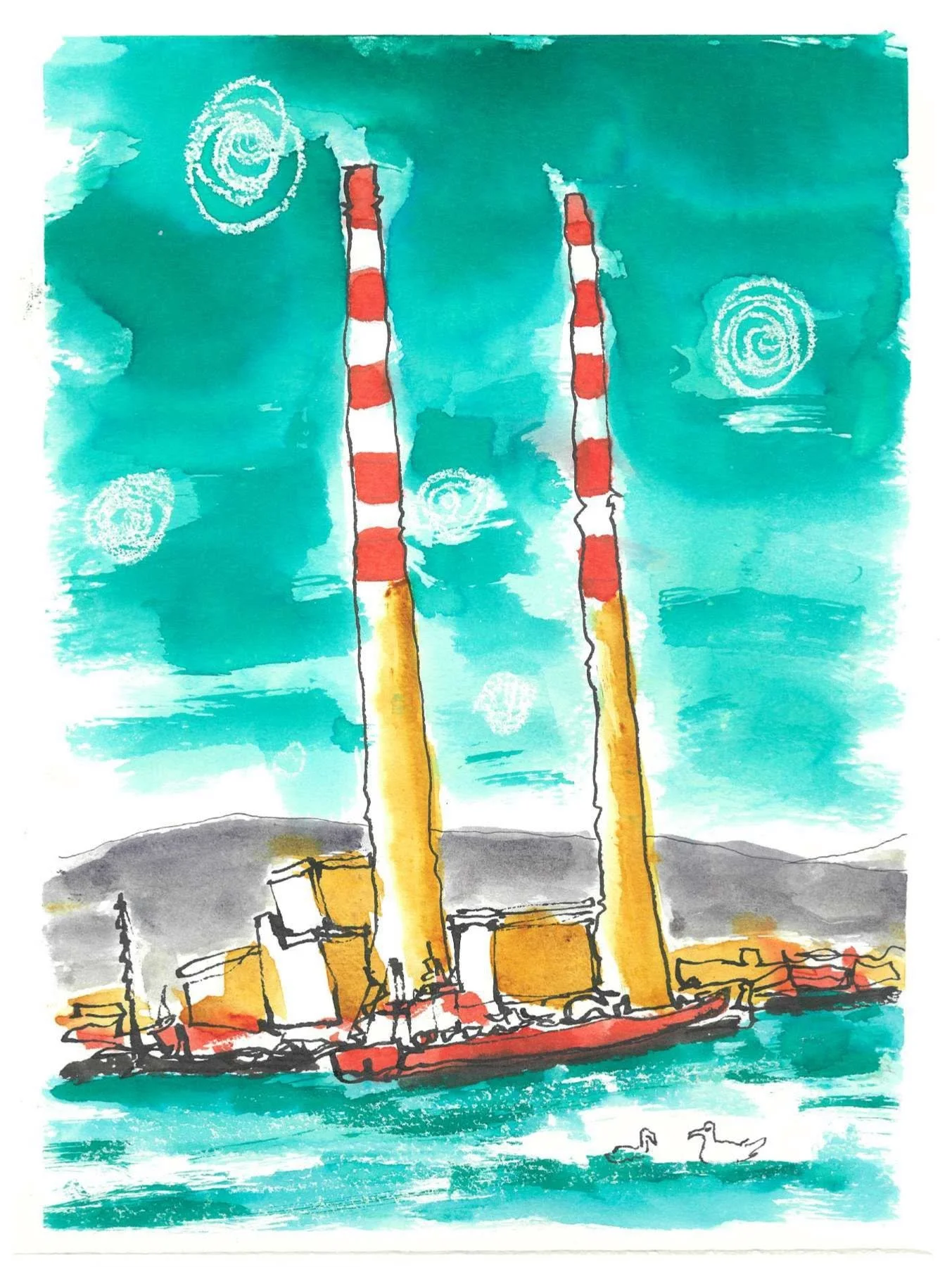 Urban Sketchers Dublin Meagan Burns Poolbeg