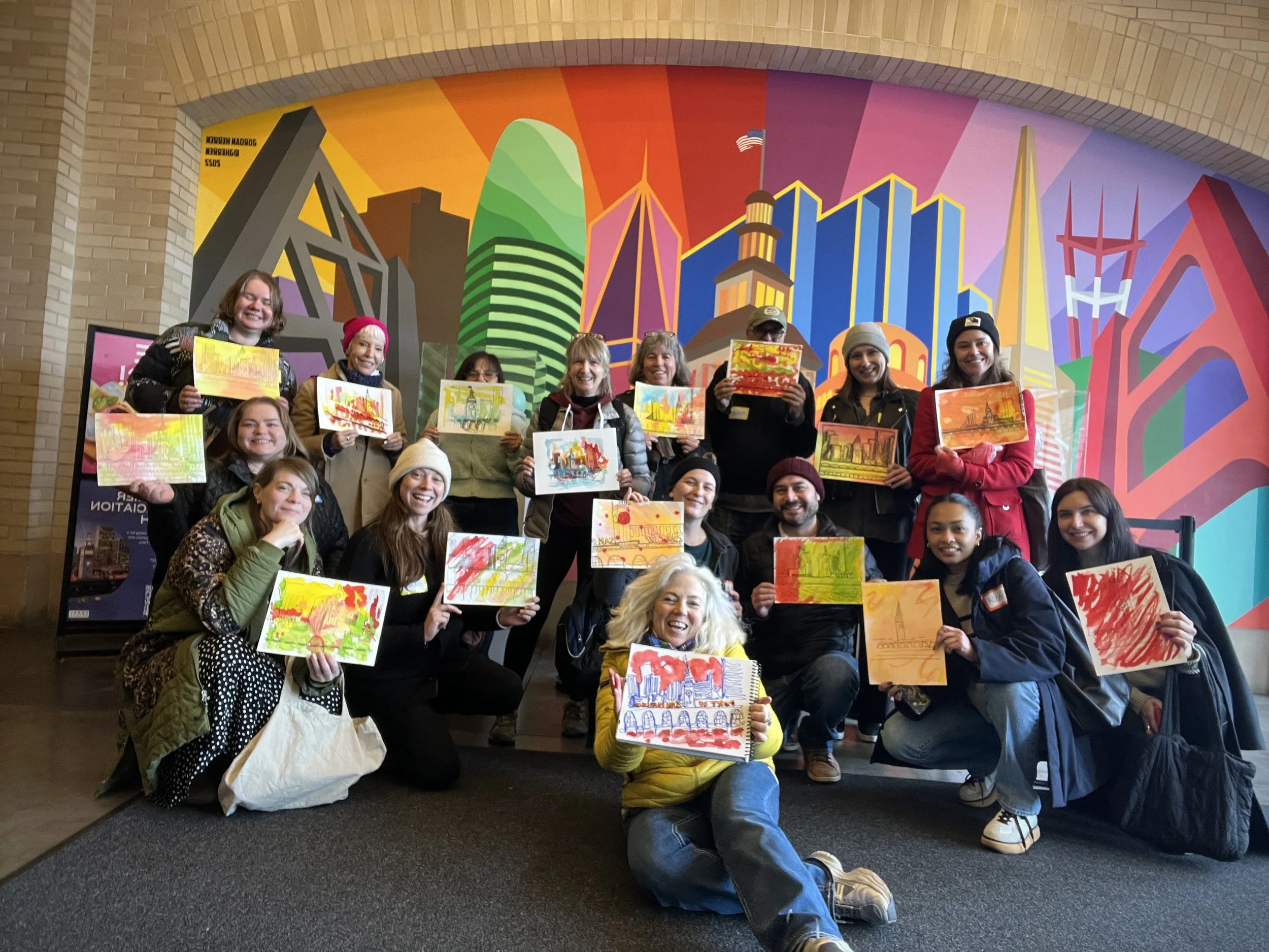 Continuous Line Drawing workshop at the San Francisco Ferry Building with Meagan Burns