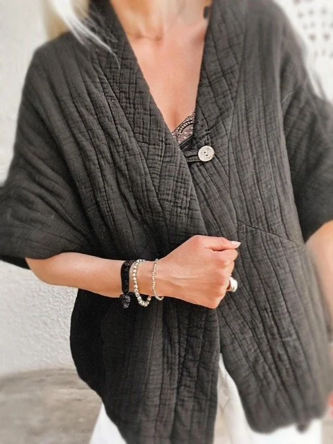 Woman wearing the Quilted Vest with a lightweight quilted design and relaxed fit for effortless layering and everyday coastal style.