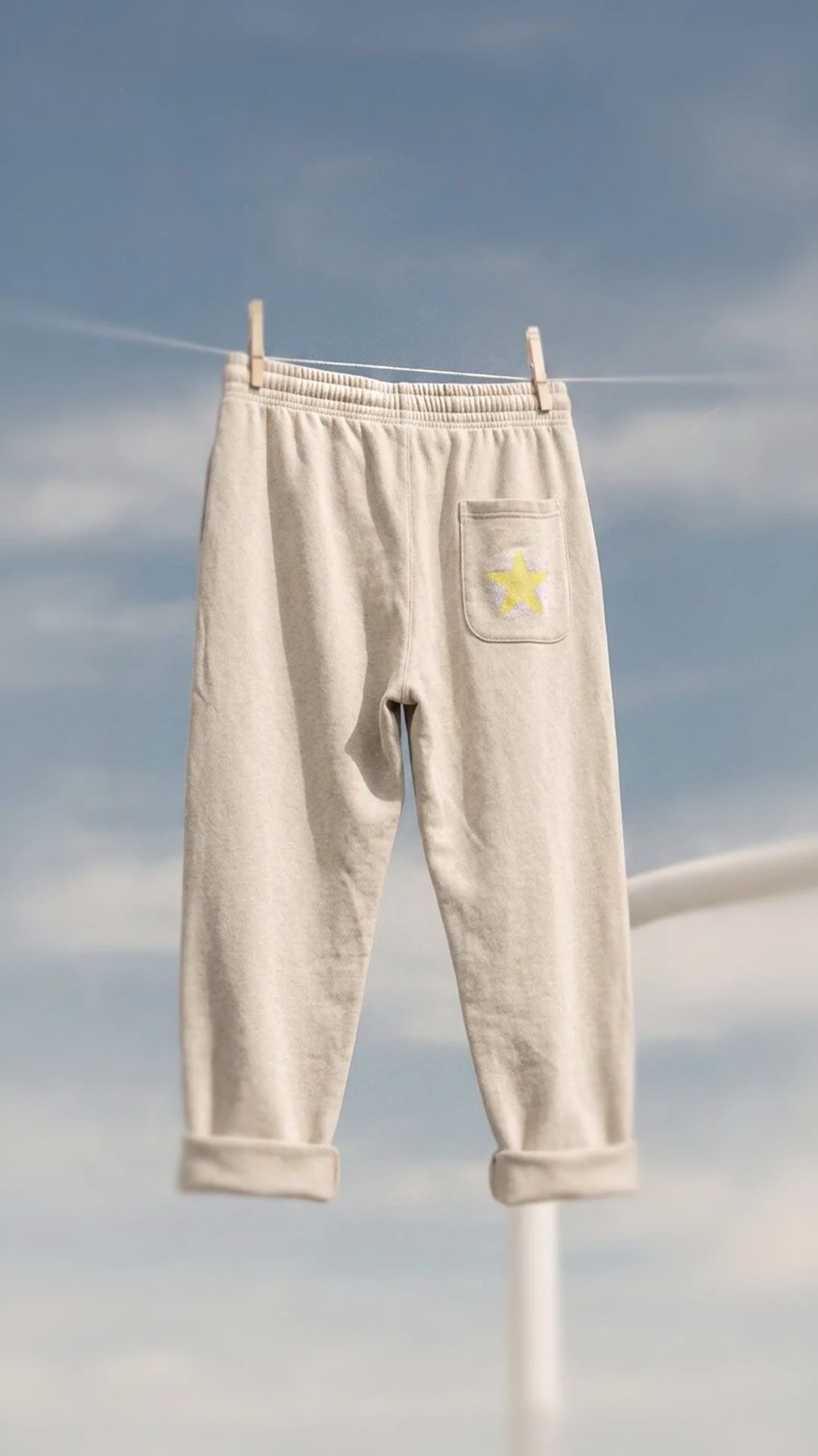 100% cotton joggers with signature chartreuse star on back pocket
