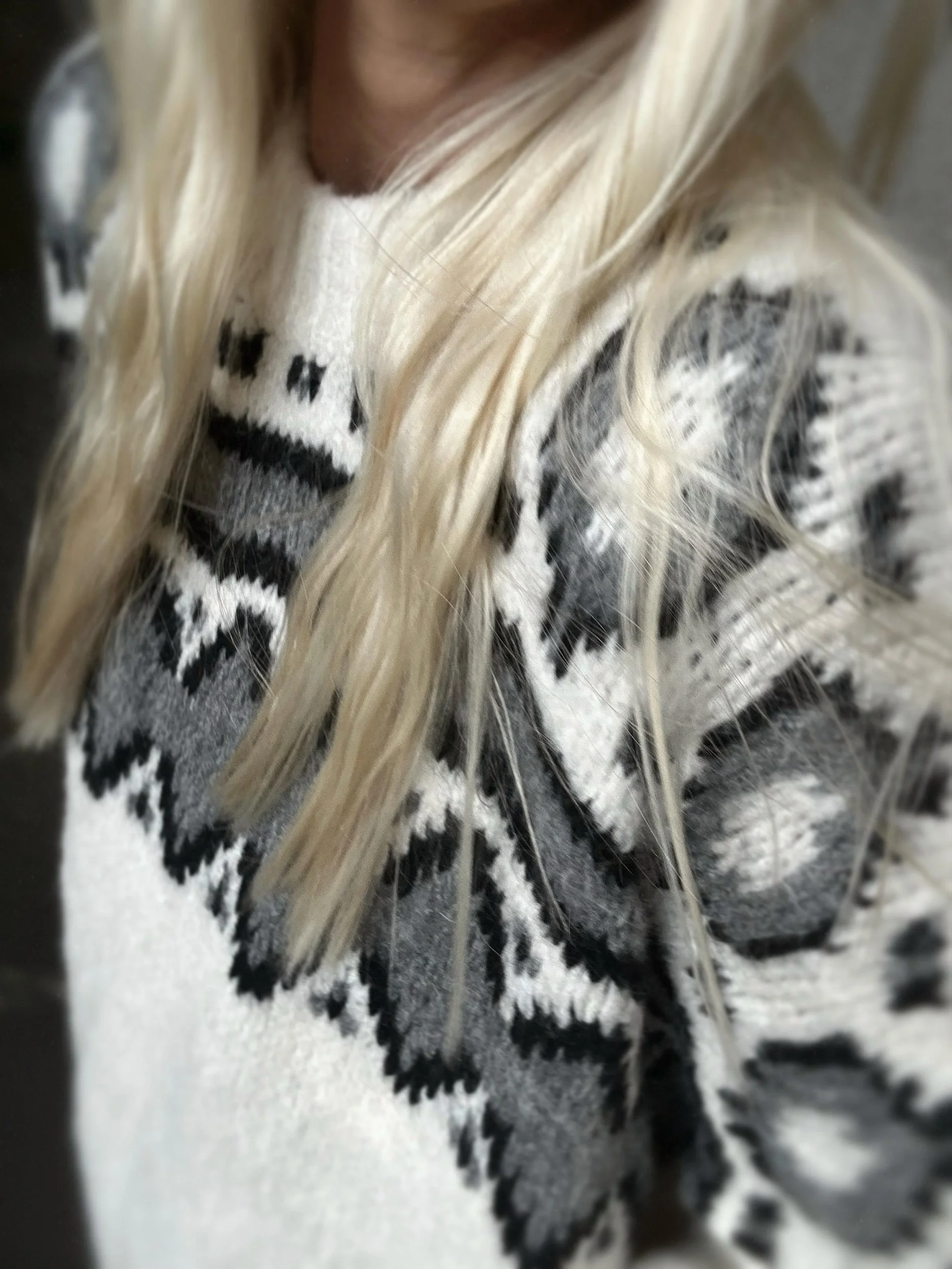 Front close view of the Banditas Makawao Sweater from Coastal Thread Shop