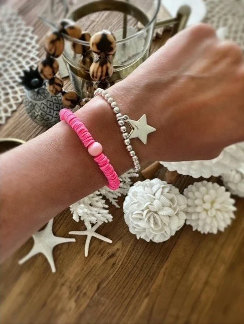 Tidal Stack Bracelet – Neon Pink & Orange