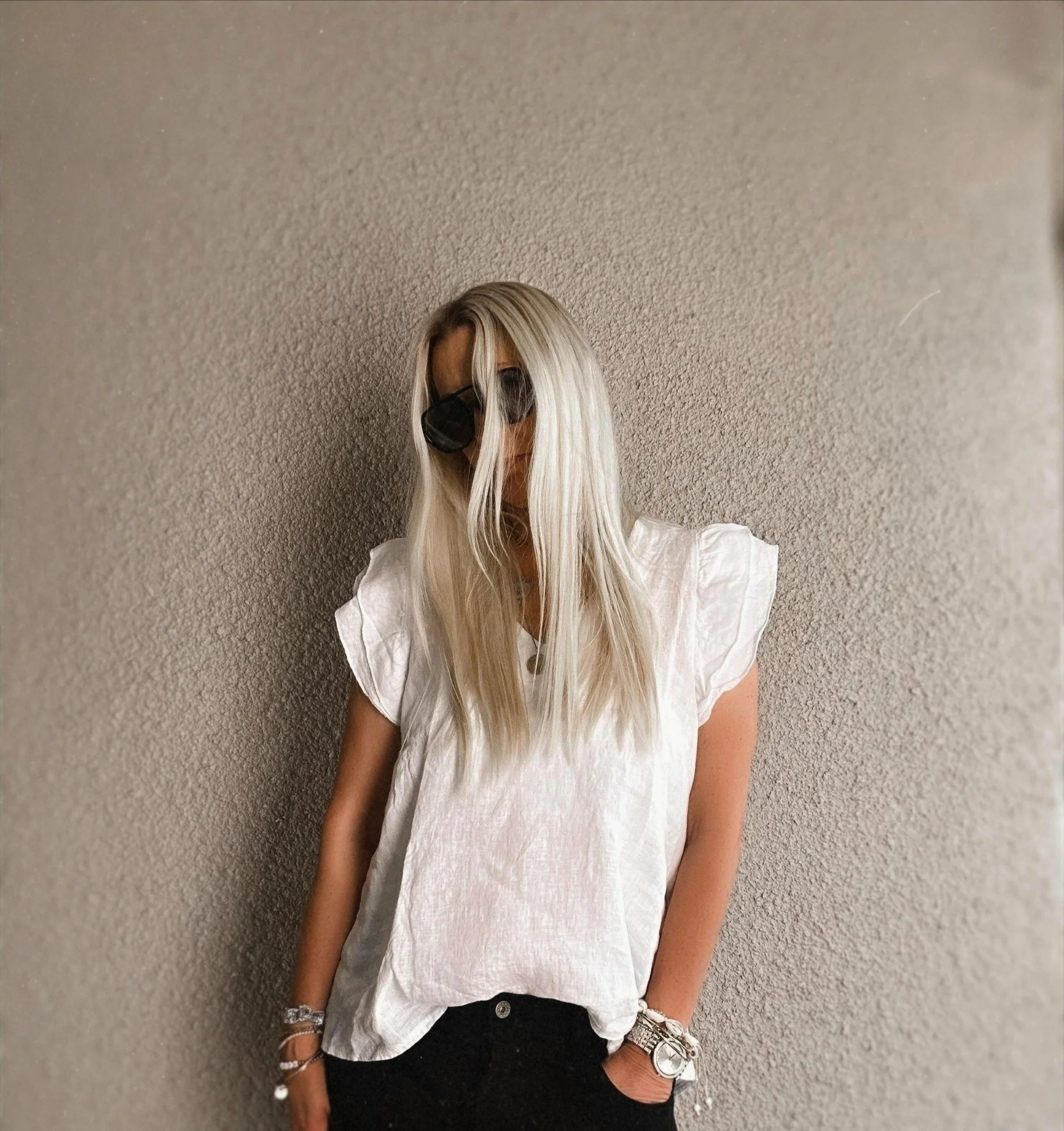 Santiago Frill Sleeve V-Neck Tank   *NEW*