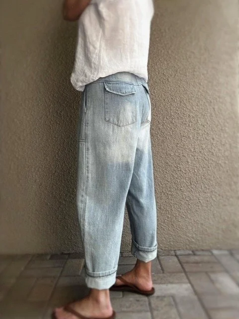 Banditas Nashi light-wash jeans with barrel-leg fit and utility pockets
