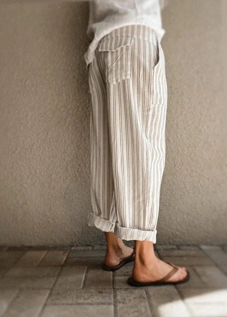 Stripe Pants - Light Beige   *NEW*