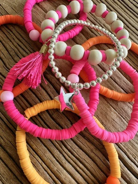 handmade-coastal-bracelet-stack-pink-orange.jpg