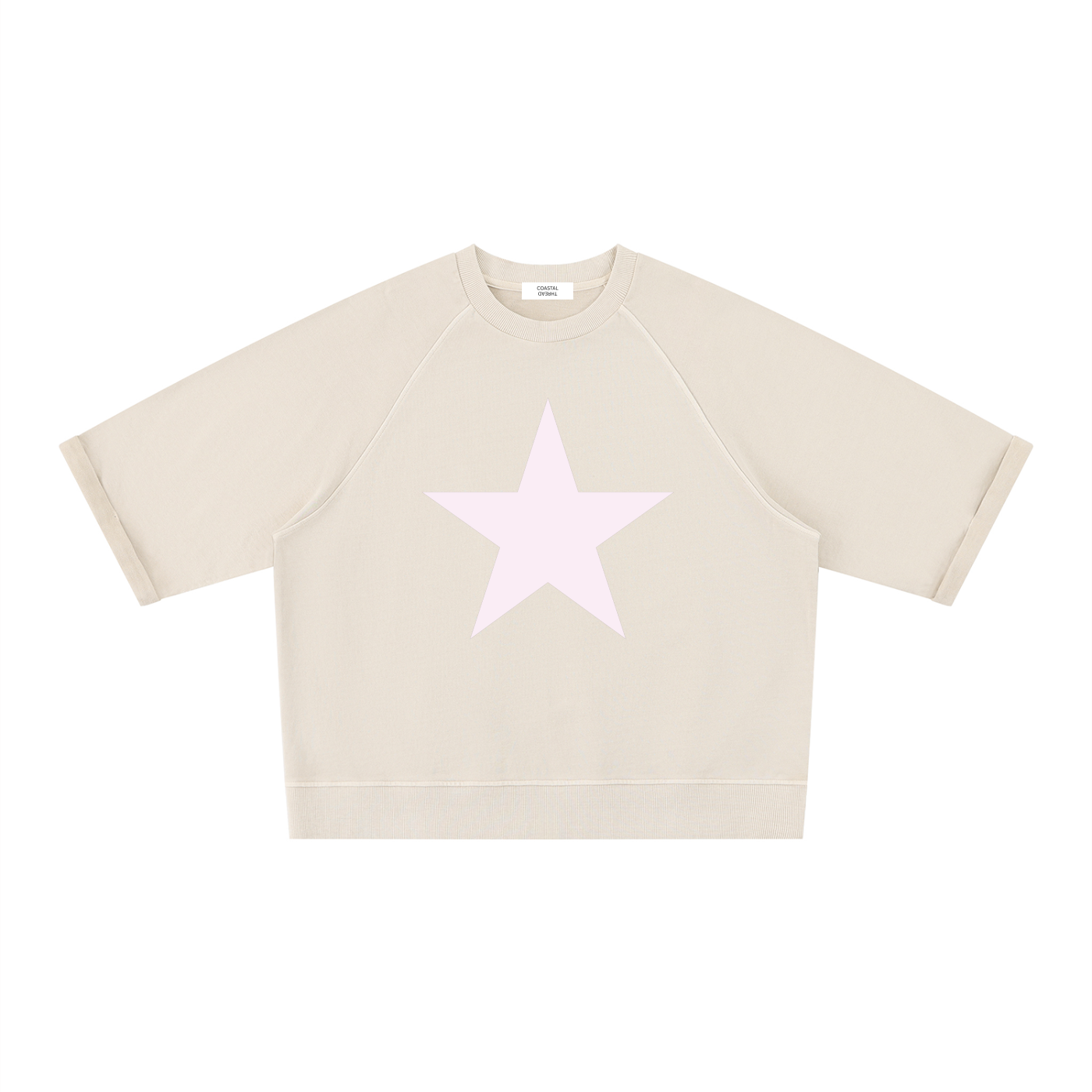Star Tee – Beige with Pale Pink Star *NEW*
