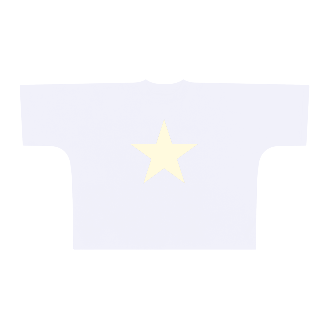 White oversized heavyweight cotton tee with cream star graphic