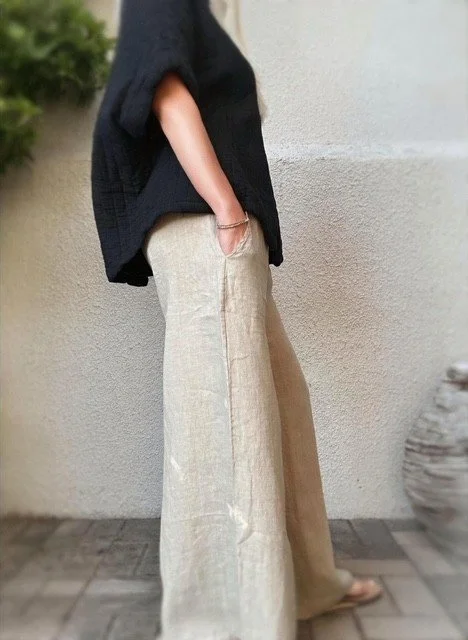 Wide Leg Linen Pant - Camel  *NEW*