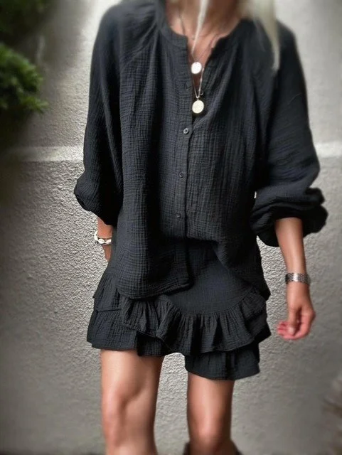 Capri Gauze Shirt - Black *NEW*