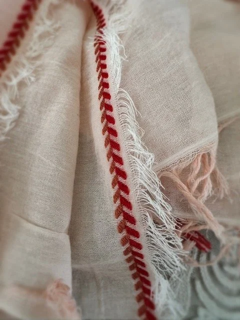 Coastal Fringe Scarf – Watermelon  *NEW*