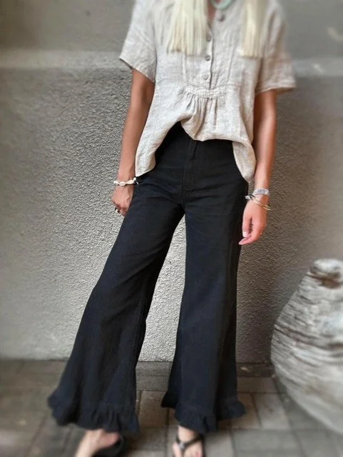 Frill Leg Black Jeans *NEW*
