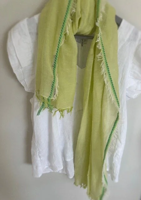 Coastal Fringe Scarf – Lime Glow  *NEW*