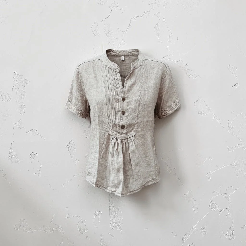 Scarletta Linen Smocked Short Sleeve Nude1.png (Copy)