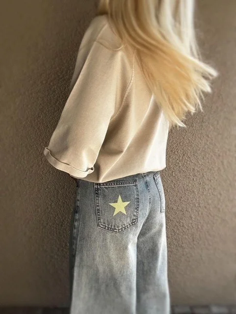 Coastal Chartreuse Star Flare Jeans *NEW*